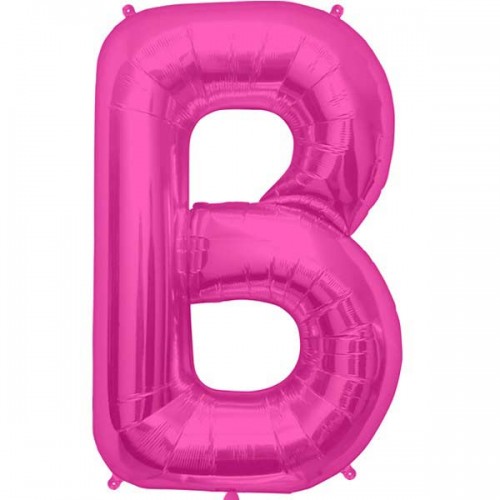 Hot Pink Letter B Shape 34" Foil Balloon
