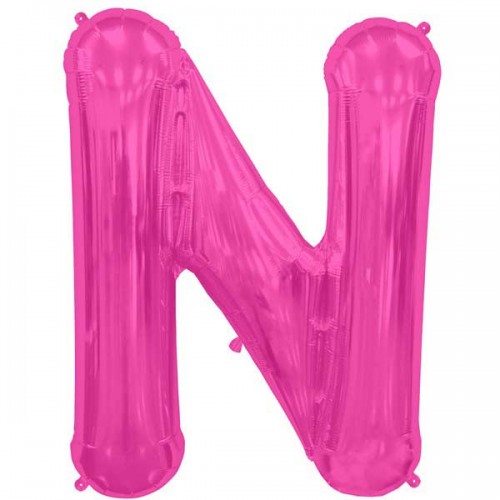 Hot Pink Letter N Shape 34" Foil Balloon