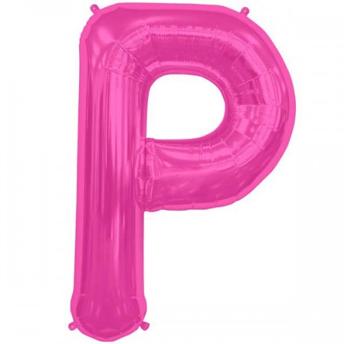 Hot Pink Letter P Shape 34" Foil Balloon