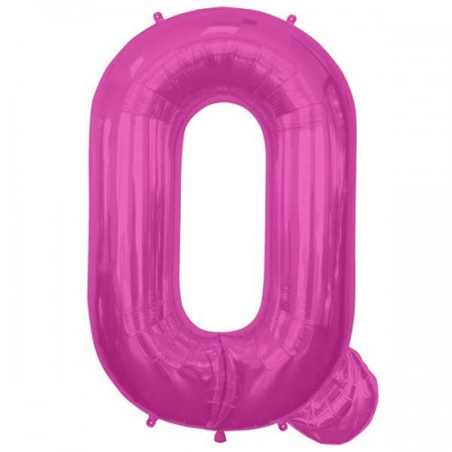 Hot Pink Letter Q Shape 34" Foil Balloon
