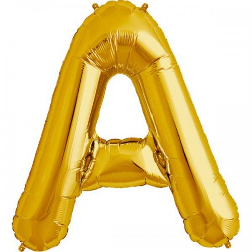 Gold Letter A Shape 34" Foil Balloon