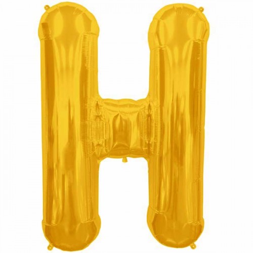 Gold Letter H Shape 34" Foil Balloon