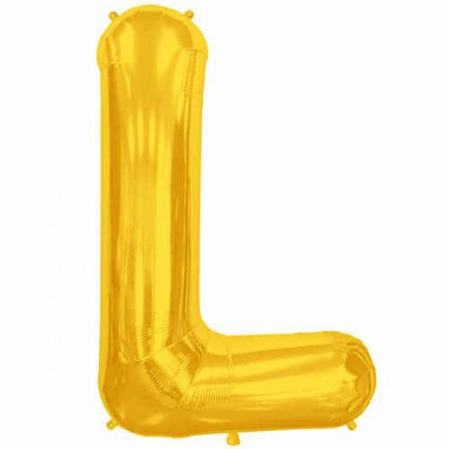 Gold Letter L Shape 34" Foil Balloon