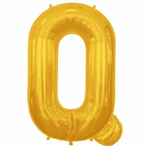 Gold Letter Q Shape 34" Foil Balloon
