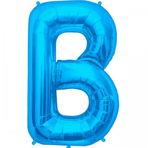 Blue Letter B Shape 34" Foil Balloon 