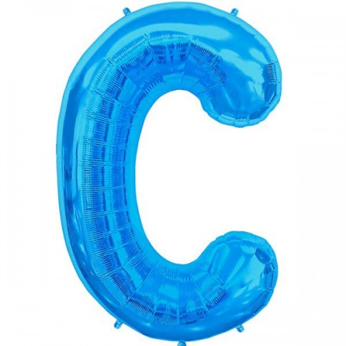Blue Letter C Shape 34" Foil Balloon 