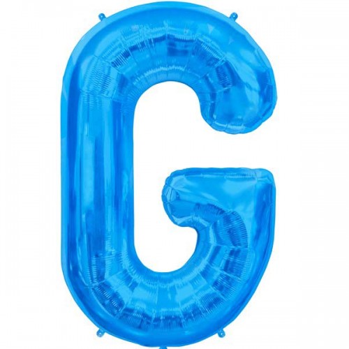 Blue Letter G Shape 34" Foil Balloon 