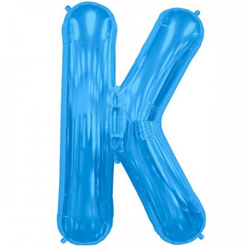 Blue Letter K Shape 34" Foil Balloon 