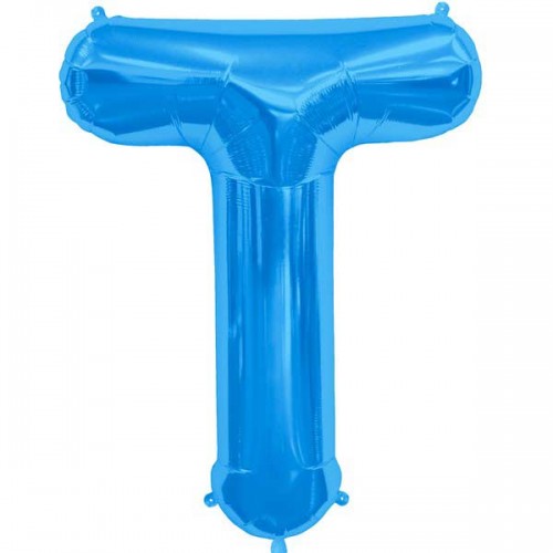 Blue Letter T Shape 34" Foil Balloon 