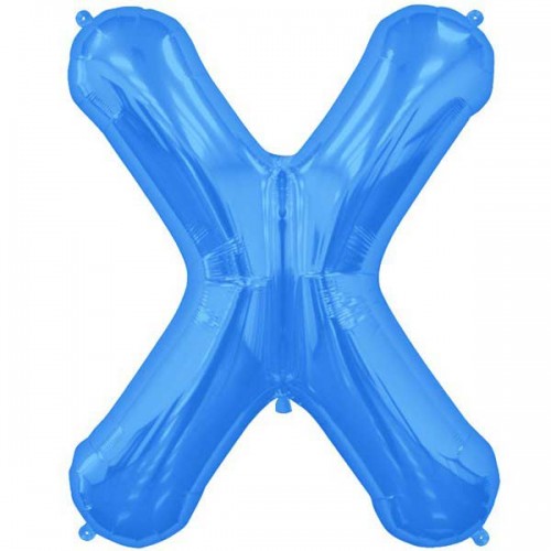 Blue Letter X Shape 34" Foil Balloon 