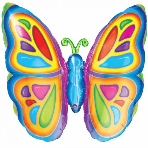 Bright Butterfly SuperShape Foil Balloon