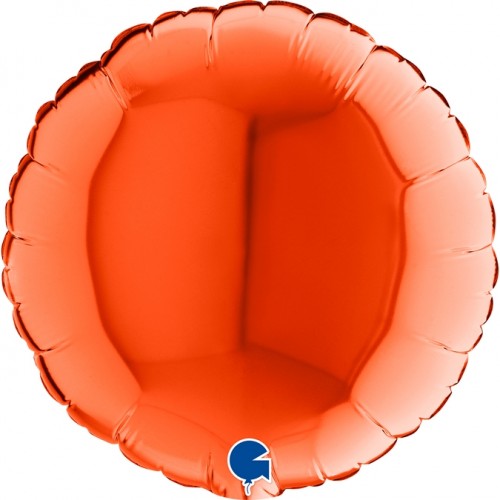 9" Round Foil Balloons Orange Pack of 5 GRABO