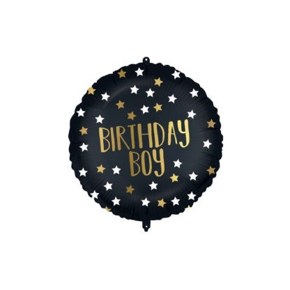 Birthday Boy Black-Gold 18" Foil Balloon