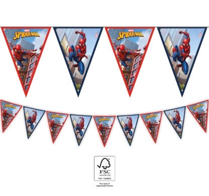 Spiderman Crime Fighter Paper Triangle Flag Banner 1ct
