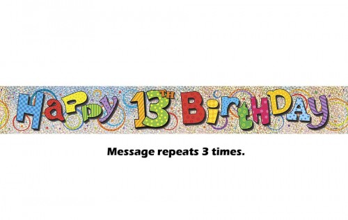 Happy 13th Birthday Prismatic Banner - 12Ft.