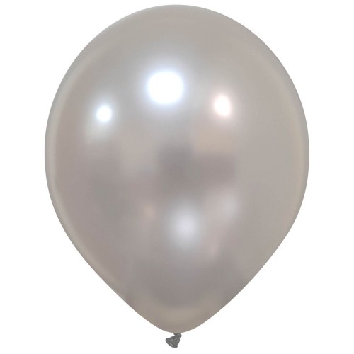 Pure Silver Premium Metallic Cattex 12" Latex Balloons 100ct