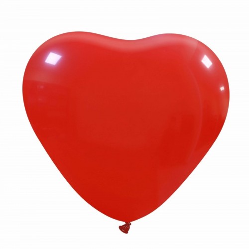 Dark Red Superior Heart 17" Latex Balloon 10Ct