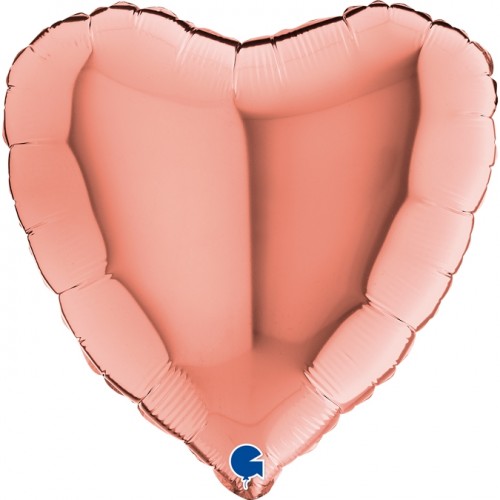 Heart 18" Rose Gold Foil Balloon GRABO Flat