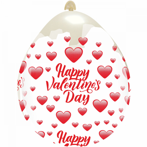 Happy Valentine's Day 18"  Clear Stuffing Balloon 10ct