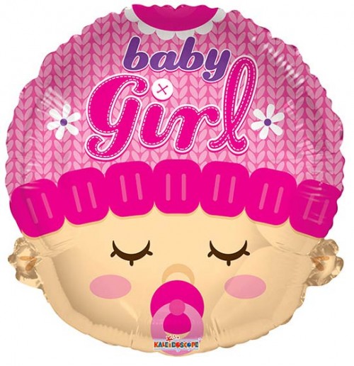 Baby Girl Head Shape - 18" Foil BULK Balloons  Unpackaged x50