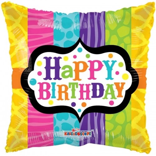 Happy Birthday Animal Print 18" Foil Ballon (Packed)