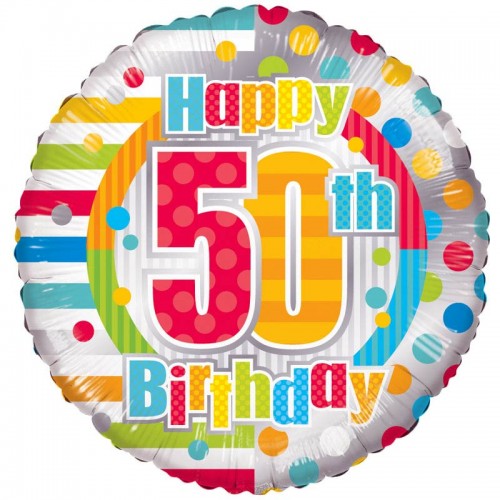 Unisex Happy 50th Birthday - 18" foil balloon