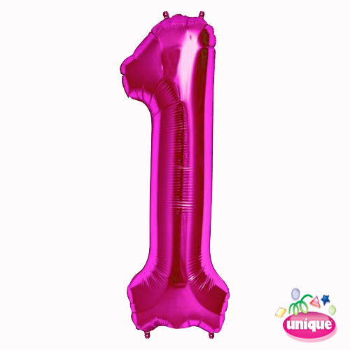 34" Pink Number 1 foil balloon