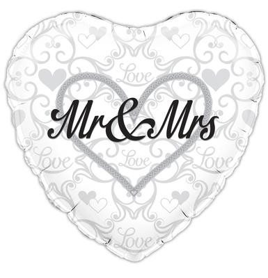 Mr and Mrs Wedding - 18" foil balloon