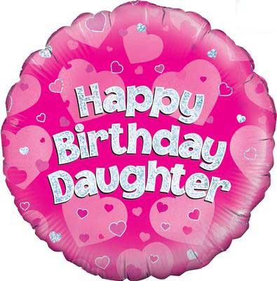Happy Birthday Daughter Holographic - 18" Foil Balloon