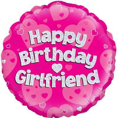 Happy Birthday Girlfriend Holographic - 18" Foil Balloon