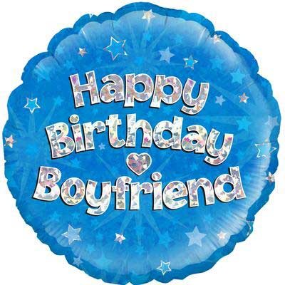 Happy Birthday Boyfriend Holographic - 18" Foil Balloon