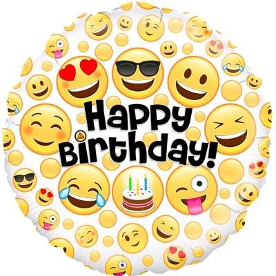 Emoji Happy Birthday - 18" Foil Balloon