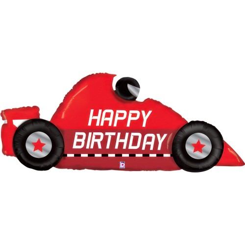Happy Birthday F1 Car Shape 56" Foil Balloon