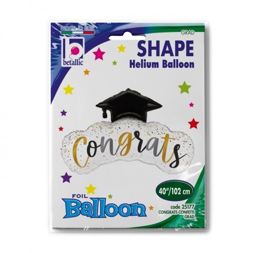 Congrats Confetti Grad 40" Supershape Foil Balloon