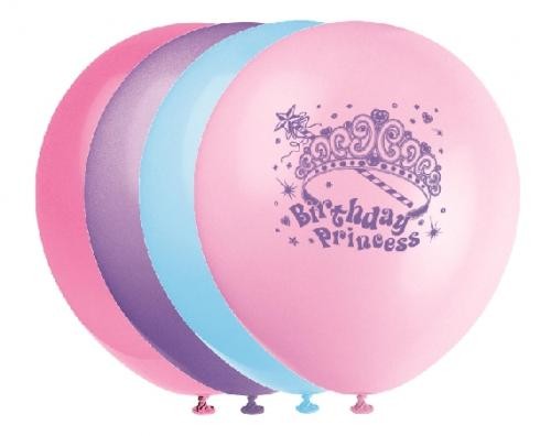 Princess Party Latex 12'' Printed Balloons 1 Side 8CT