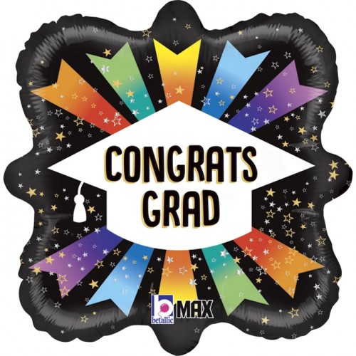 18" Square Congrats Grad Foil Balloon