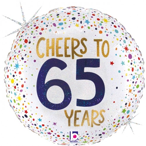 Cheers To 65 Years 18" Foil Balloon
