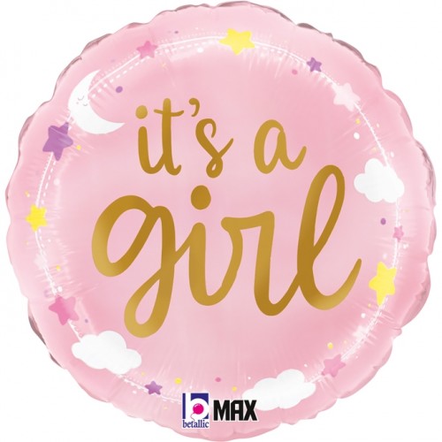 It's A Girl Stars & Clouds 18" Foil Balloon