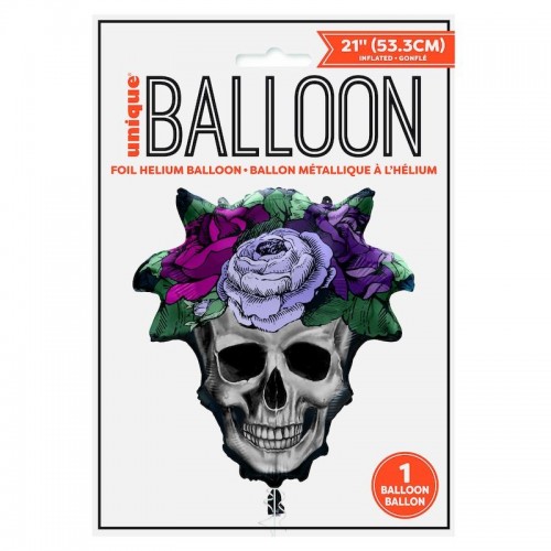 Floral Skull 21" Supershape Foil Balloon
