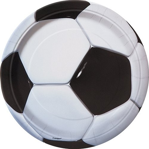 3-D 7" Soccer Ball Plates 8ct