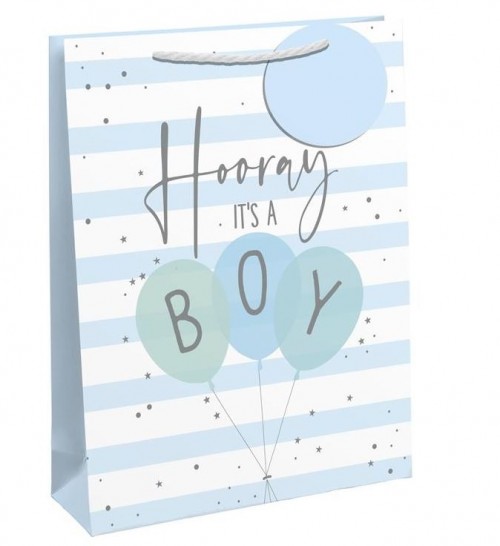 Hooray Baby Boy Medium Gift Bags 6ct