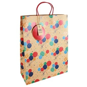 Kraft Balloons Medium Gift Bags 6ct