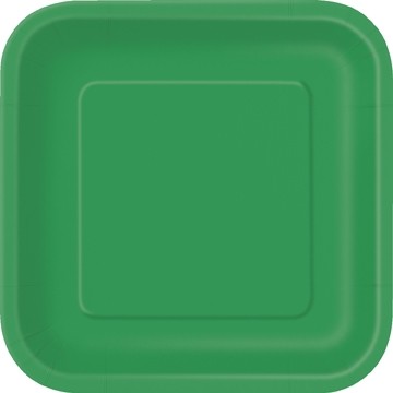Emerald Green 9'' Square Plates 14 CT.