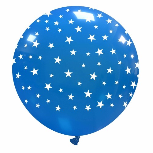 32" Light Blue Balloon with small White Stars 1Ct