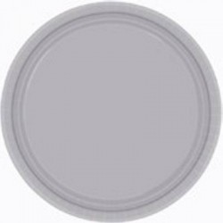 Silver 9'' Round Plates - 16 CT.