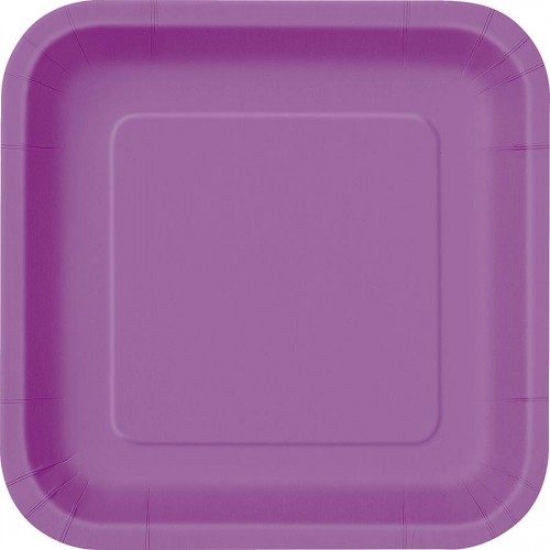 Pretty Purple 9'' Square Plates 14 CT.