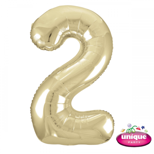 34" Gold Number 2 Foil Balloon 