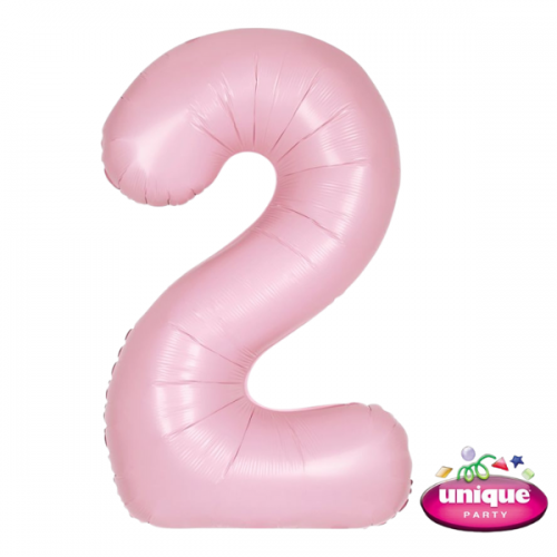 34" Matte Lovely Pink Number 2 Foil Balloon