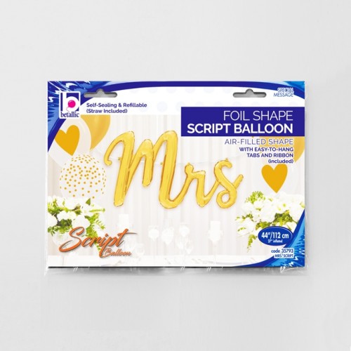 Mrs (Script) 39" Air-Fill Foil Balloon