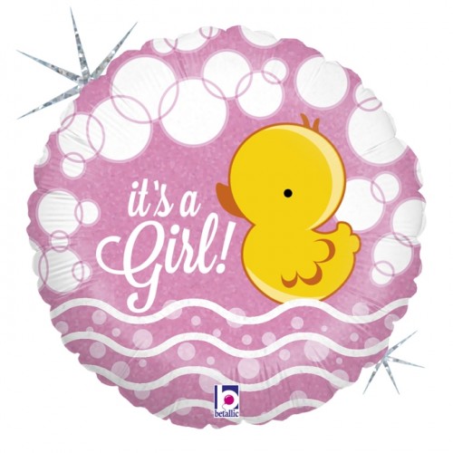 Bubble Duck Girl 18" Foil Balloon